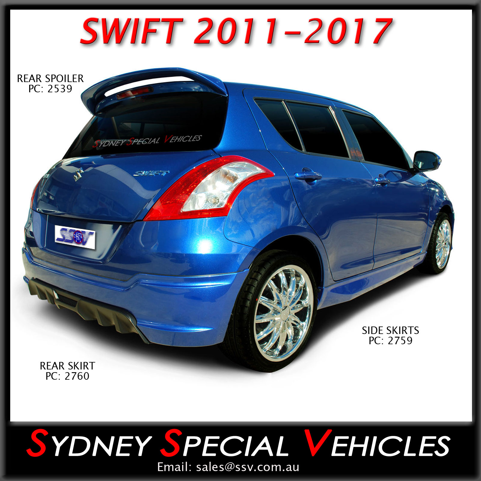 REAR SPOILER FOR SUZUKI SWIFT HATCHBACKS 9/2010 2017