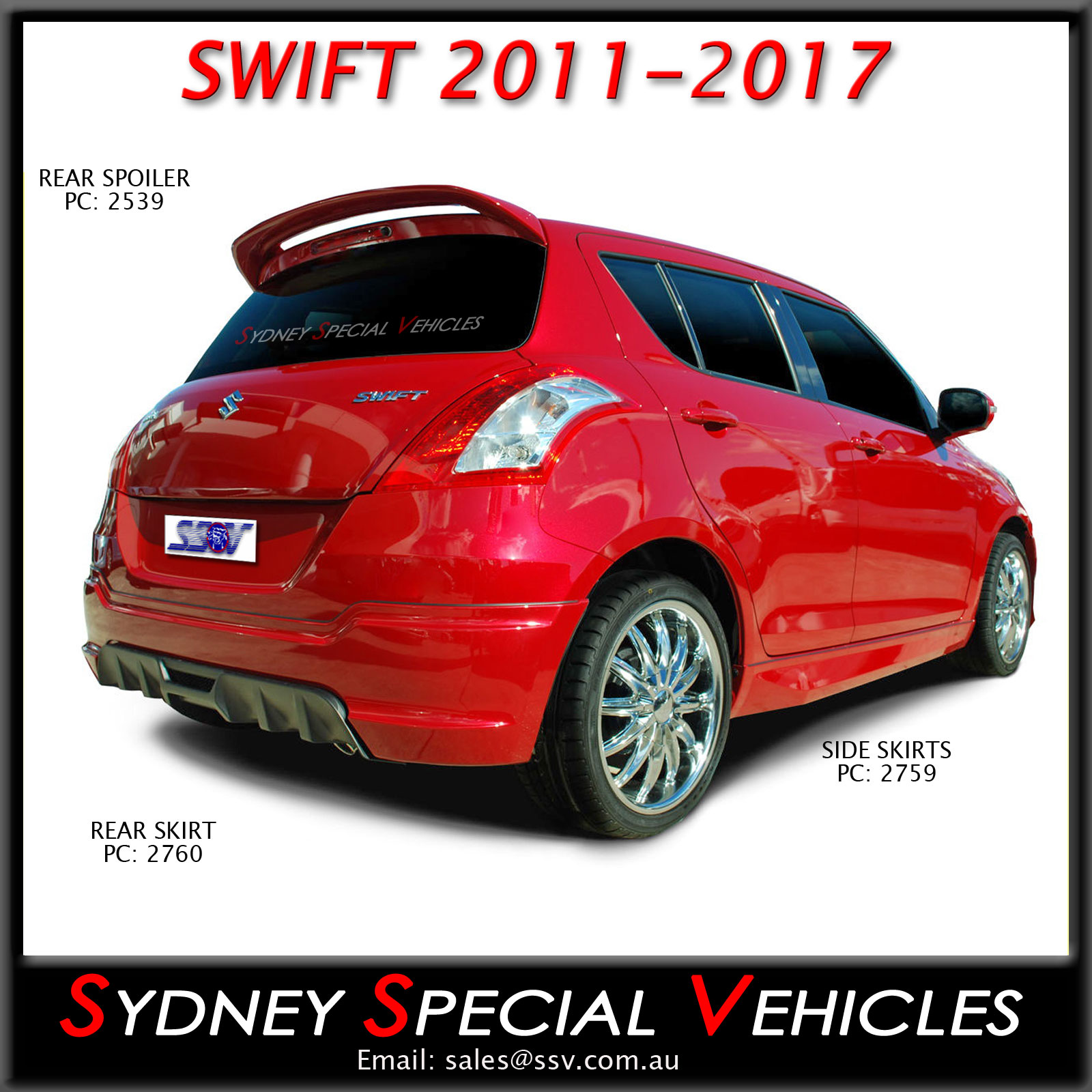 REAR SPOILER FOR SUZUKI SWIFT HATCHBACKS 9/2010 2017
