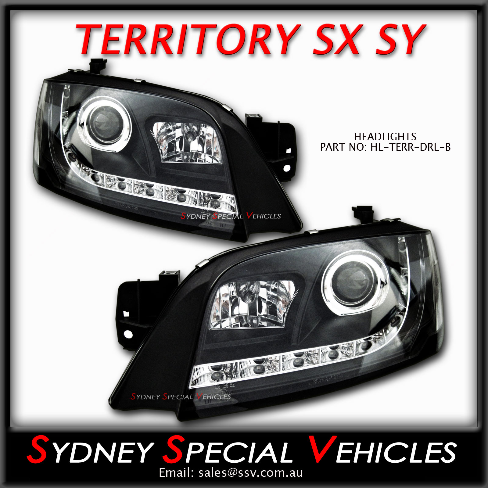 Pair Halo Fog Lights + LED Globes – For Ford Territory SX SY 2004-2009, LH+RH, E Marked