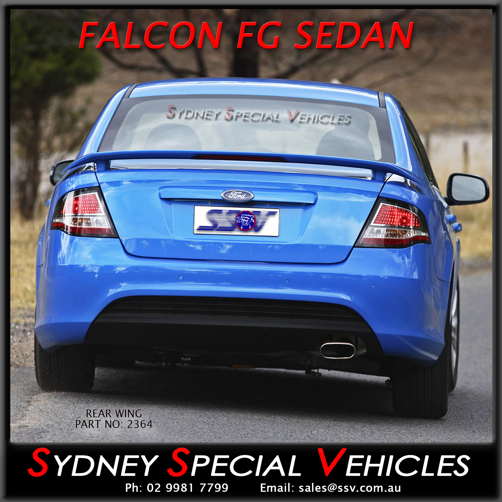 Rear Wing For Fg Falcon Sedans Xr6 Xr8 Style