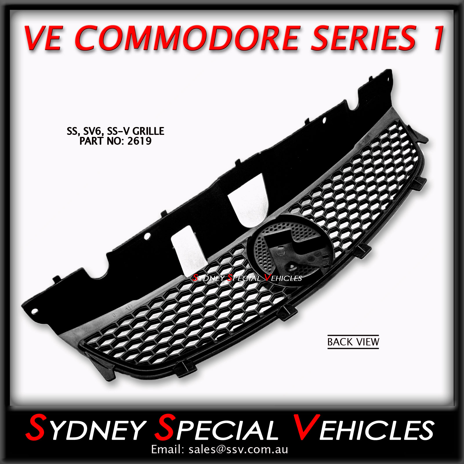 Lower Mesh Grille Assembly For VE Holden SS SV6 SSV Storm Thunder – Late 2012 Ute/Sedan