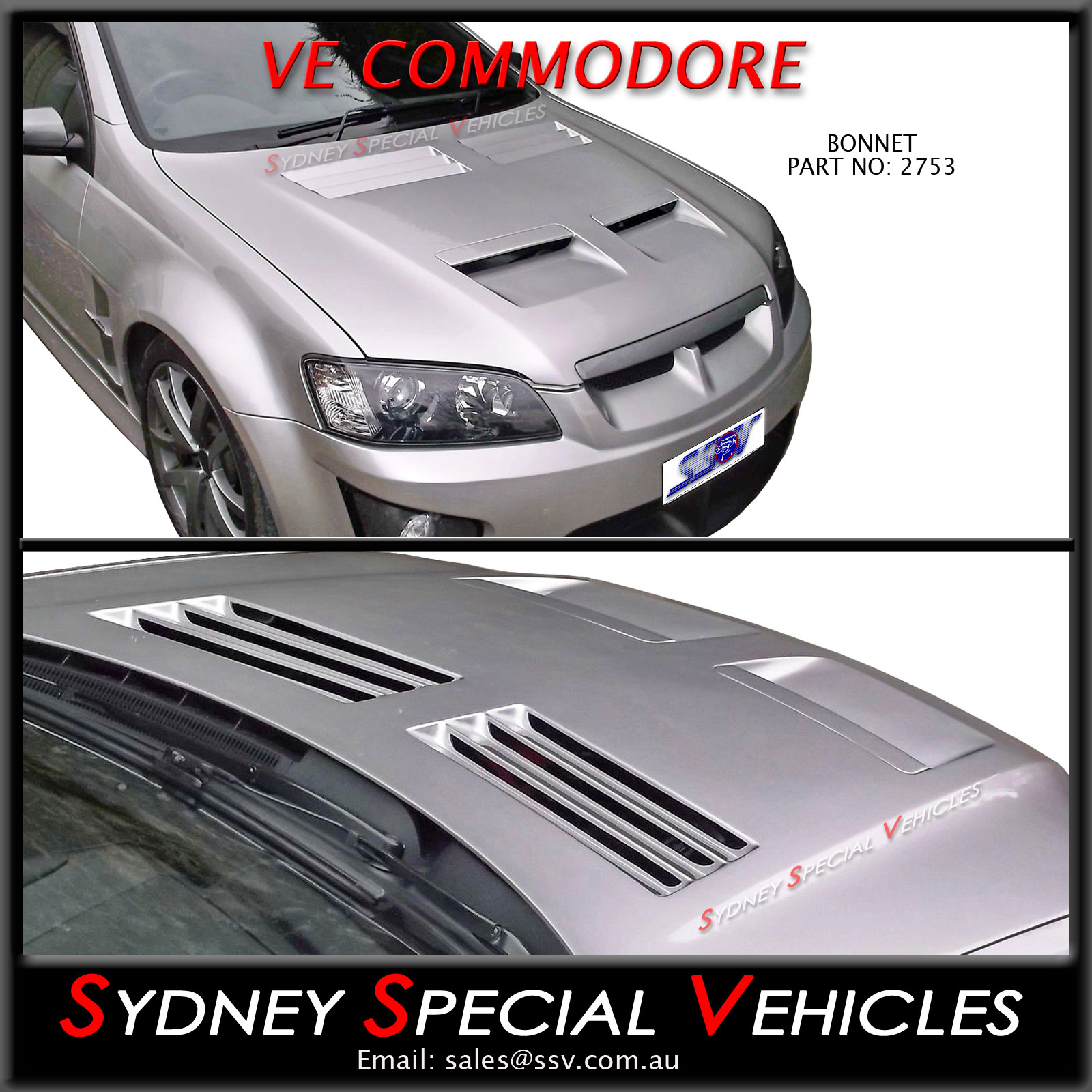 VE E2 Vector Vents suit Holden Commodore Monaro Fibreglass