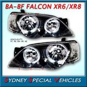 HEADLIGHTS FOR BA-BF FALCON XR6 XR8 - XR STYLE WITH ANGEL EYES