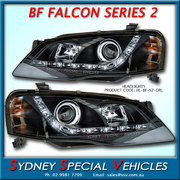 HEADLIGHTS FOR BF MARK 2 FALCON - DRL STYLE - BLACK