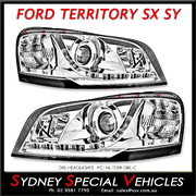 HEADLIGHTS FOR TERRITORY SX SY 2004-08 - DRL STYLE - CHROME
