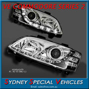  HEADLIGHTS FOR VE COMMODORE SERIES 2 - CHROME  DRL STYLE