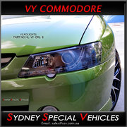 HEADLIGHTS FOR VY COMMODORE - DRL STYLE - BLACK