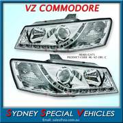 HEADLIGHTS FOR VZ COMMODORE - DRL STYLE - CHROME