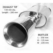 UNIVERSAL SPORTS REAR MUFFLER MADE FROM STAINLESS STEEL