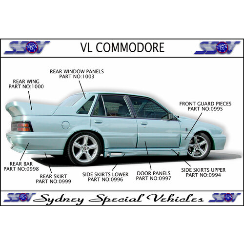 UPPER SIDE SKIRTS FOR VL COMMODORE  SEDAN - VL WALKINSHAW STYLE