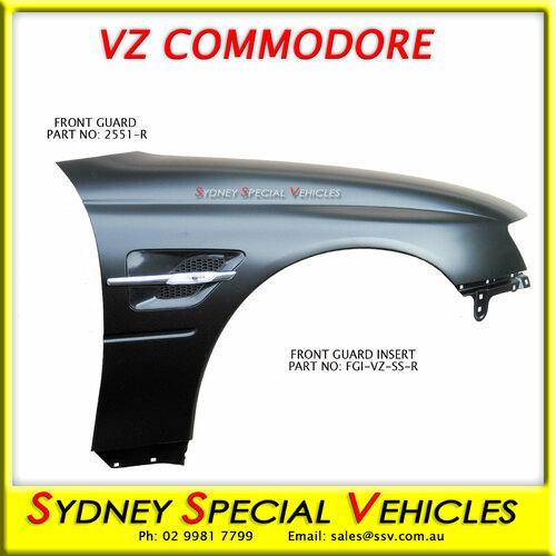 FRONT GUARD FOR VY-VZ COMMODORE - VZ SS STYLE - RIGHT HAND - FLUTED