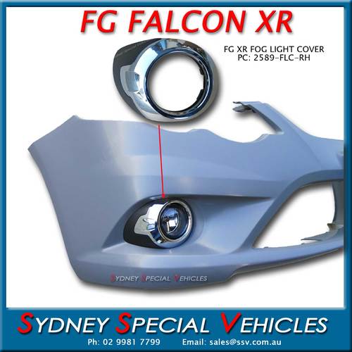 CHROME DRIVING LIGHT COVER FOR FG XR - DRIVERS SIDE