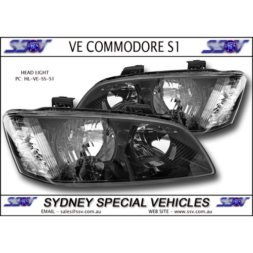 HEADLIGHTS FOR VE COMMODORE SERIES 1 - SS STYLE PAIR