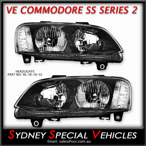 HEADLIGHTS FOR VE COMMODORE SERIES 2 - SS STYLE PAIR