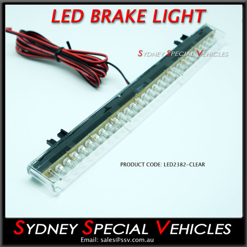 REPLACEMENT LED BRAKE LIGHT FOR REAR WING SPOILER 238 mm long - Clear lens