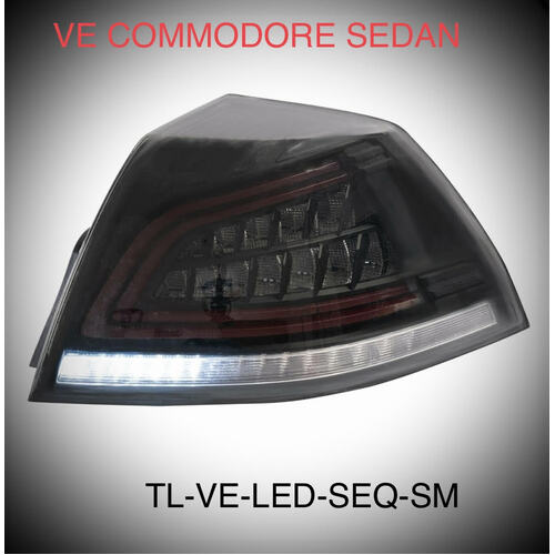 SMOKED LENS LED TAIL LIGHTS FOR VE COMMODORE  SEDAN