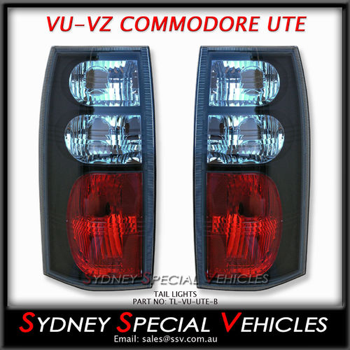 ALTEZZA TAIL LIGHTS FOR VT VX VU VY VZ COMMODORE WAGONS & UTES - BLACK